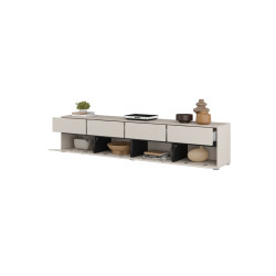 Komoda RTV CROSS kaszmir/czarny 225 cm | Domowanie.pl