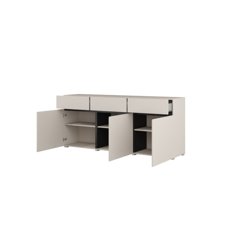 Komoda CROSS kaszmir/czarny 180 cm 3D3S | Domowanie.pl