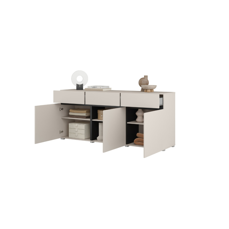 Komoda CROSS kaszmir/czarny 180 cm 3D3S | Domowanie.pl