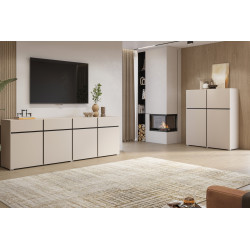 Komoda CROSS kaszmir/czarny 180 cm 3D3S | Domowanie.pl