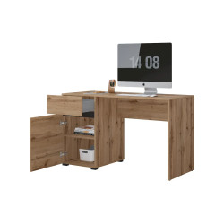 Biurko CROSS Dąb Wotan/Czarny 130 cm | Domowanie.pl