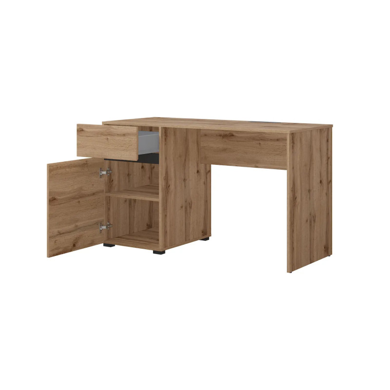 Biurko CROSS Dąb Wotan/Czarny 130 cm | Domowanie.pl