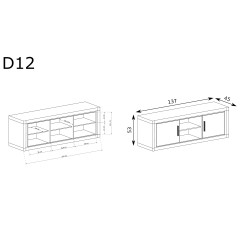 Szafka RTV Dallas 137cm D12 dąb truflowy - domowanie.pl