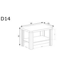 Stolik kawowy Dallas 90cm D14 dąb sonoma - domowanie.pl