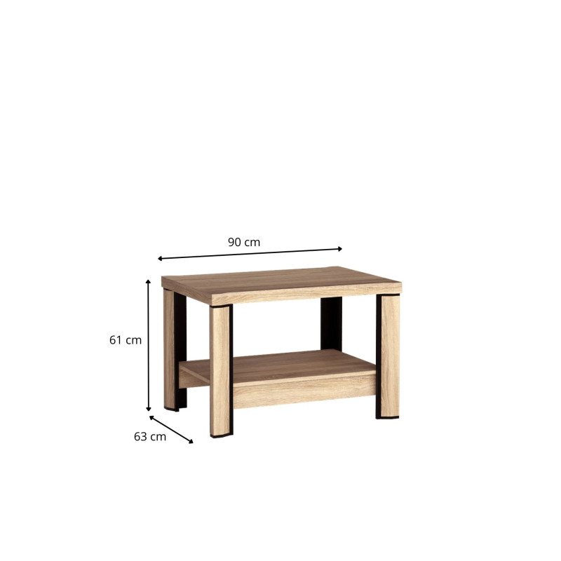 Stolik kawowy Dallas 90cm D14 dąb sonoma - domowanie.pl
