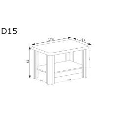 Stolik kawowy Dallas 120cm D15 dąb truflowy - domowanie.pl