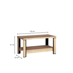 Stolik kawowy Dallas 120cm D15 dąb sonoma - domowanie.pl