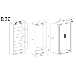 Szafa Dallas 97cm D20 dąb truflowy - domowanie.pl