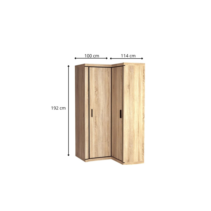 Szafa narożna Dallas 114cm D21 dąb sonoma - domowanie.pl