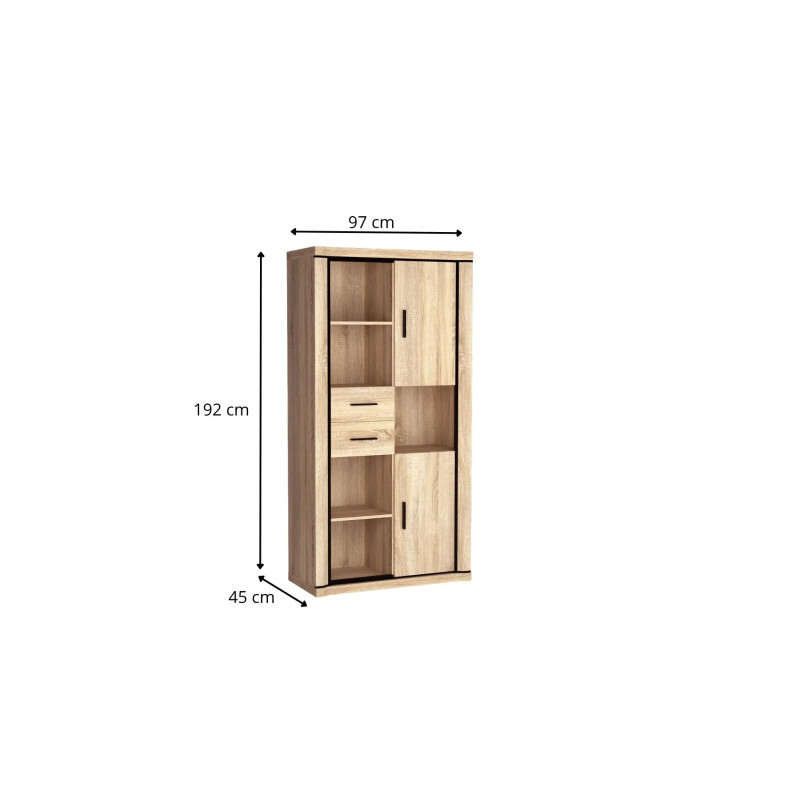 Regał Dallas 97cm D23 dąb sonoma - domowanie.pl