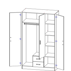 Szafa z lustrem 3D2S Biały Mebelbos
