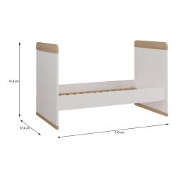 Łóżeczko dziecięce 70x140 cm Pontypool biały/dąb riva