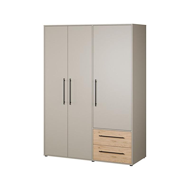Szafa 145 cm JUPITER taupe/dąb dziki naturalny – skandynawski styl