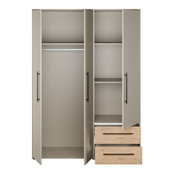 Szafa 145 cm JUPITER taupe/dąb dziki naturalny – skandynawski styl