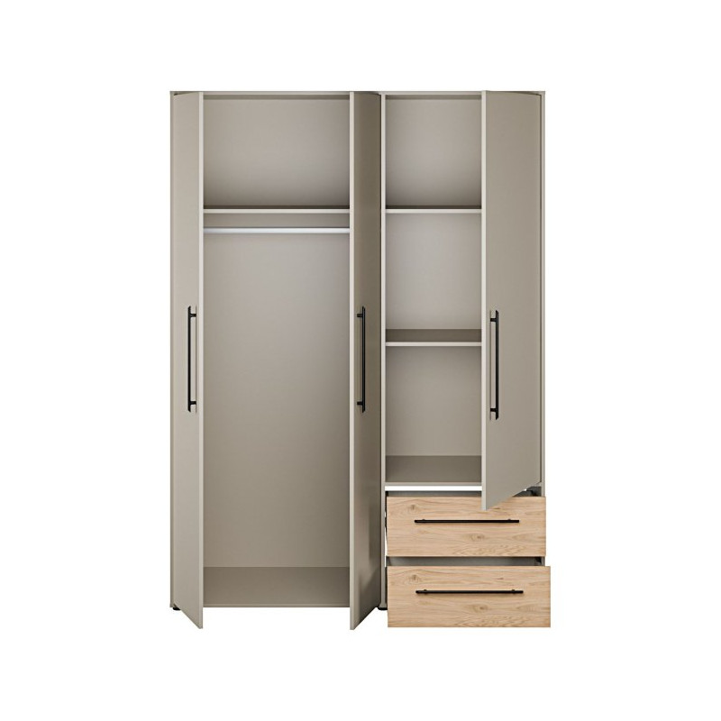 Szafa 145 cm JUPITER taupe/dąb dziki naturalny – skandynawski styl