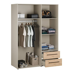 Szafa 145 cm JUPITER taupe/dąb dziki naturalny – skandynawski styl