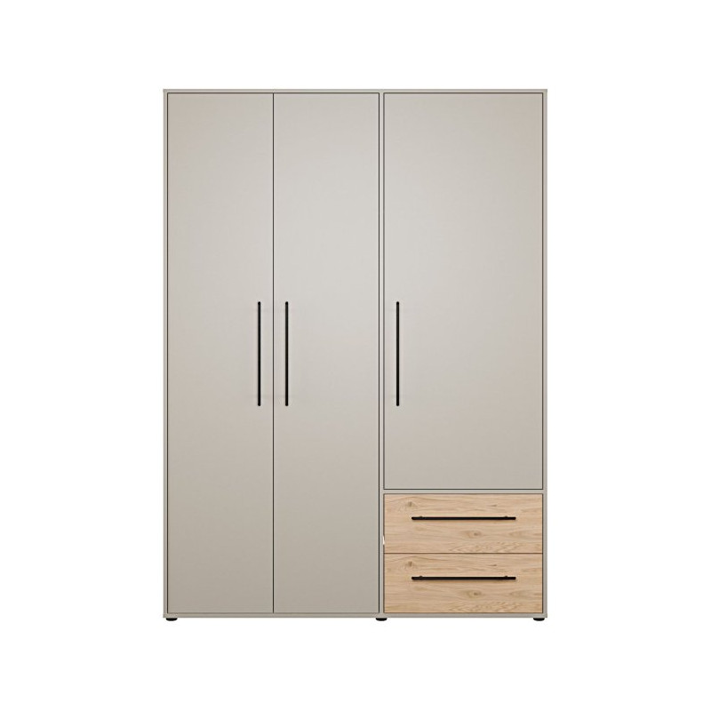 Szafa 145 cm JUPITER taupe/dąb dziki naturalny – skandynawski styl