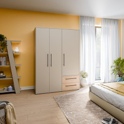 Szafa 145 cm JUPITER taupe/dąb dziki naturalny – skandynawski styl