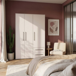 Szafa trzydrzwiowa 145 cm JUPITER piaskowy – skandynawski styl