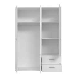 Szafa trzydrzwiowa 145 cm JUPITER biały – skandynawski styl