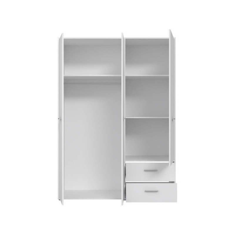 Szafa trzydrzwiowa 145 cm JUPITER biały – skandynawski styl