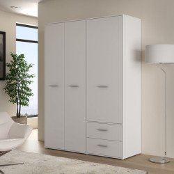 Szafa trzydrzwiowa 145 cm JUPITER biały – skandynawski styl