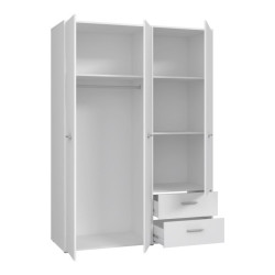 Szafa trzydrzwiowa 145 cm JUPITER biały – skandynawski styl