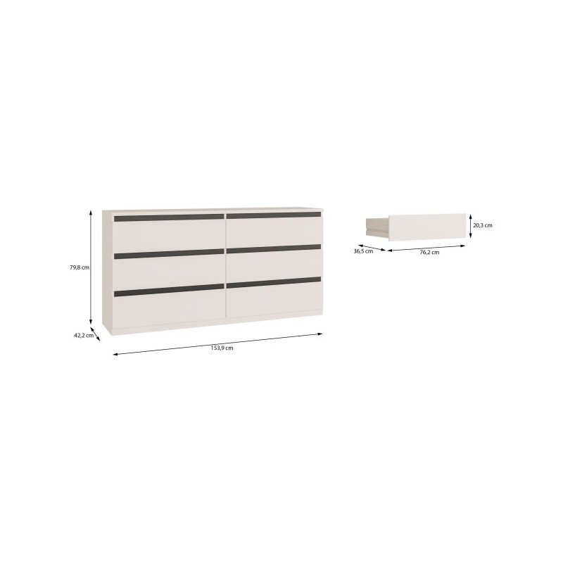 Edmore EMOK221 piaskowy – szeroka komoda 150 cm