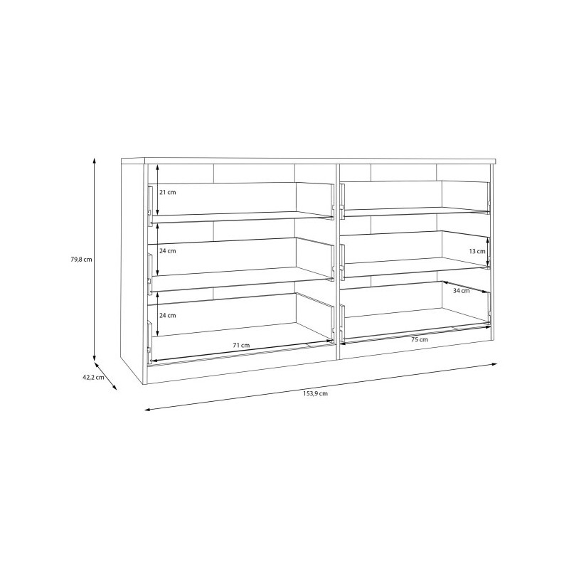 Edmore EMOK221 piaskowy – szeroka komoda 150 cm