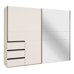 Szafa ubraniowa z lustrem 250 cm Winn 2 W2QS52333S piaskowy