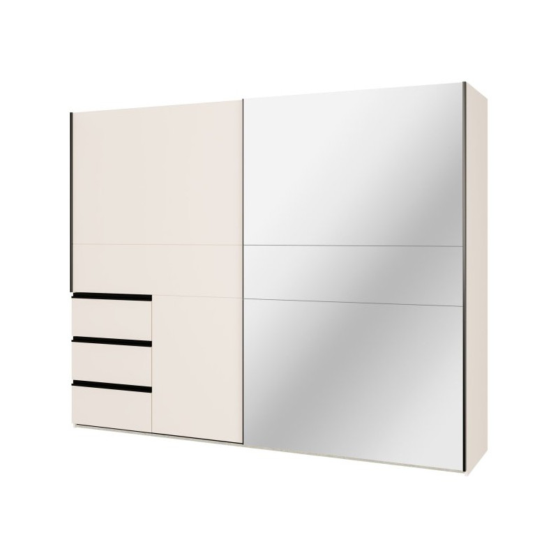 Szafa ubraniowa z lustrem 250 cm Winn 2 piaskowy | Meble Forte