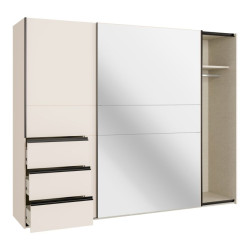 Szafa ubraniowa z lustrem 250 cm Winn 2 piaskowy | Meble Forte