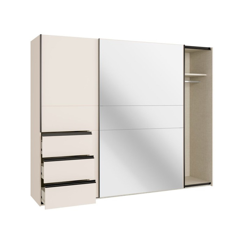 Szafa ubraniowa z lustrem 250 cm Winn 2 piaskowy | Meble Forte