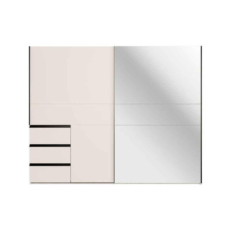 Szafa ubraniowa z lustrem 250 cm Winn 2 piaskowy | Meble Forte