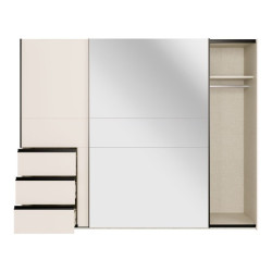 Szafa ubraniowa z lustrem 250 cm Winn 2 piaskowy | Meble Forte