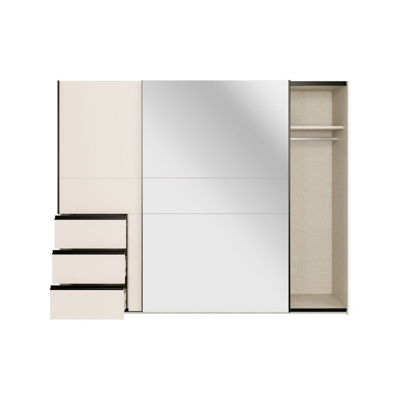 Szafa ubraniowa z lustrem 250 cm Winn 2 piaskowy | Meble Forte