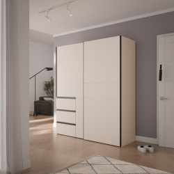 Beżowa szafa 170 cm WINN 2  – wygodna organizacja przestrzeni