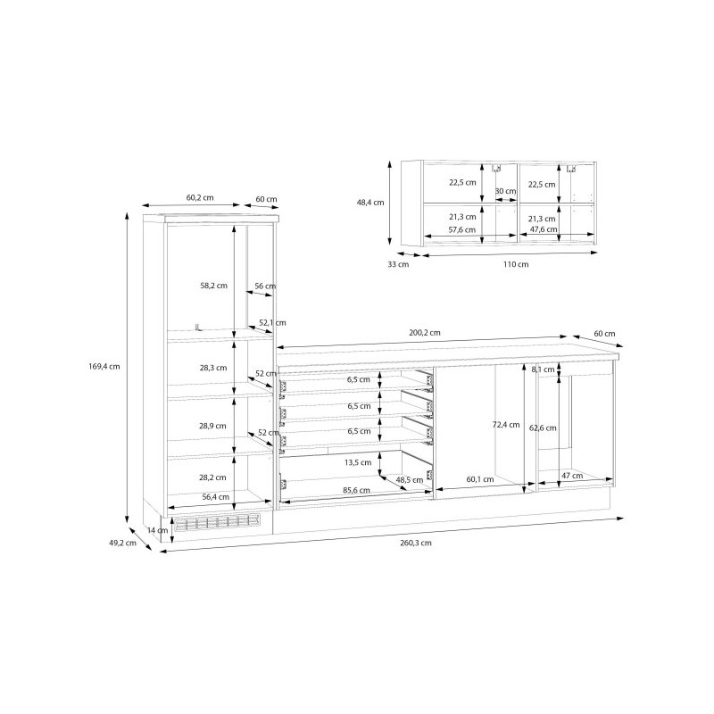 Zestaw kuchenny Novacool NVLSET10 biały/grey rock