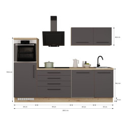 Zestaw kuchenny Novacool NVLSET10 dąb artisan/uni wolfram szary