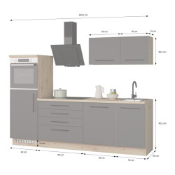 Zestaw kuchenny Novacool NVLSET10 dąb artisan/uni wolfram szary