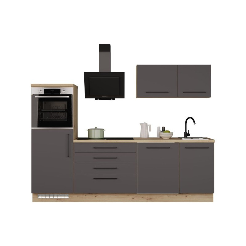Zestaw kuchenny Novacool NVLSET10 dąb artisan/uni wolfram szary