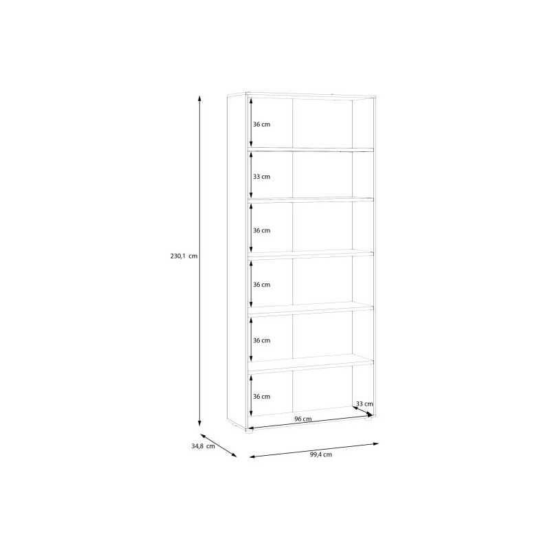 Wysoki regał otwarty 100 cm Moduklix | kolor dąb cabezone