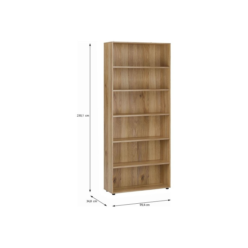 Wysoki regał otwarty 100 cm Moduklix | kolor dąb mauvella