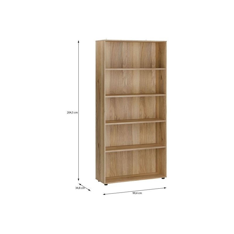 Regał z półkami otwarty 100 cm Moduklix | kolor dąb mauvella