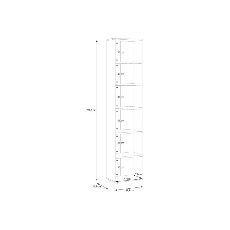 Korpus regału 50 cm Moduklix | kolor dąb cabezone