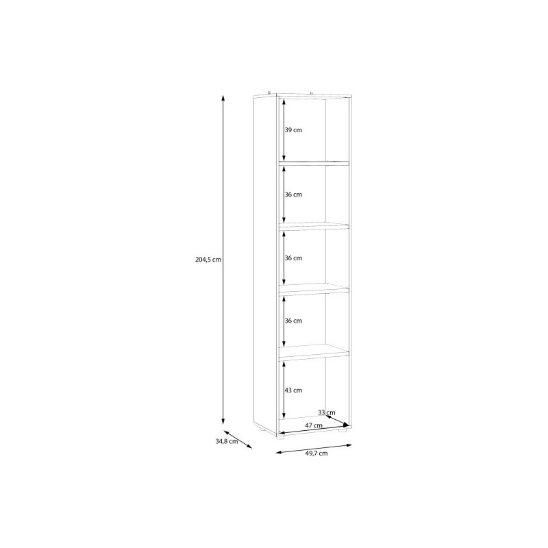Regał otwarty 50 cm Moduklix | kolor piaskowy