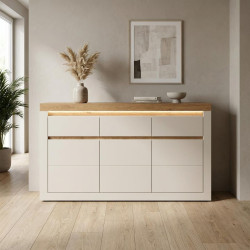 Komoda Naxxar NAXK02 Cashmere/Dąb Kamienny Meble Wójcik – aranżacja w salonie | wizualizacja