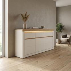 Komoda Naxxar NAXK02 Cashmere/Dąb Kamienny Meble Wójcik – aranżacja w salonie | wizualizacja