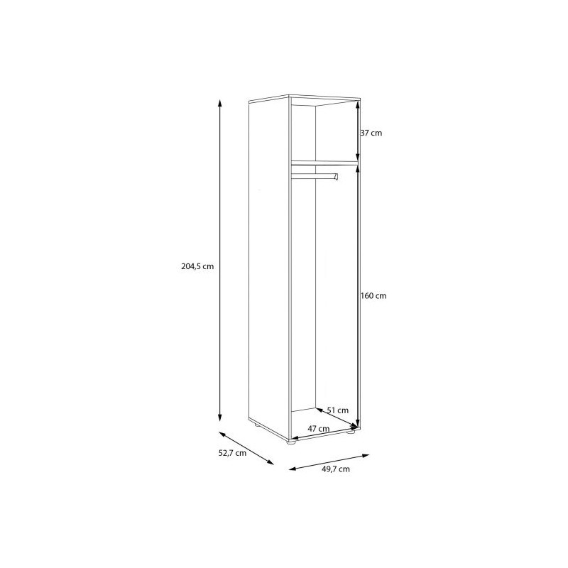 Korpus szafy 50 cm Moduklix | kolor biały