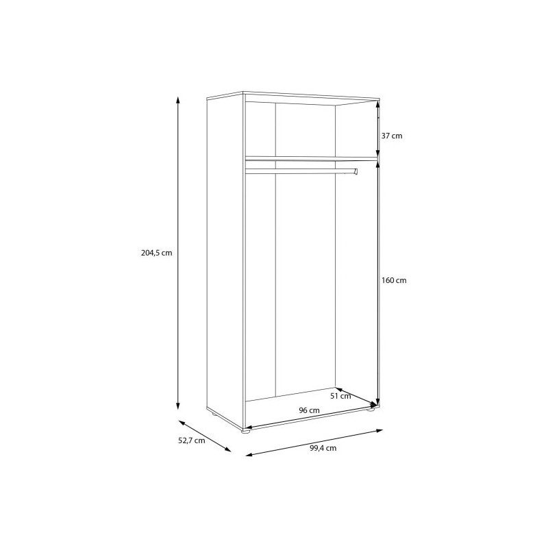 Korpus szafy 100 cm Moduklix | kolor dąb cabezone